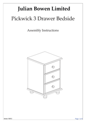 Julian Bowen Limited Pickwick 3 Assembly Instructions Manual