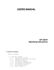 Drake Systems SP-1001R Operating Instructions Manual