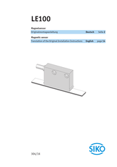 Siko LE100 Translation Of The Original Installation Instructions