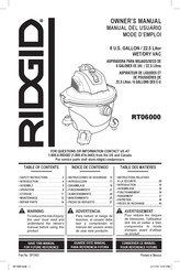 RIDGID RT06000 Owner's Manual