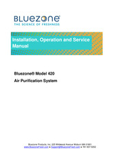 Bluezone Model 420 Installation, Operation And Service Manual