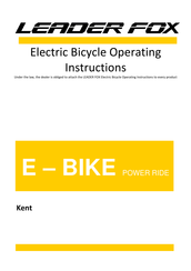 Leader Fox Kent Operating Instructions Manual