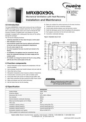 Nuaire Group MRXBOX90L Installation And Maintenance Manual