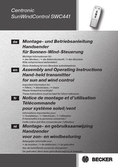 Becker Centronik SunWindControl SWC441 Assembly And Operating Instructions Manual