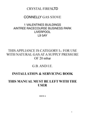 crystal fires CONNELLY GAS STOVE Installation & Servicing Book