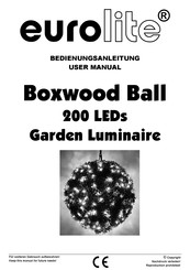 EuroLite Boxwood Ball User Manual