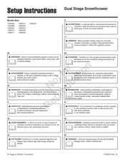 Briggs & Stratton 1696011 Setup Instruction