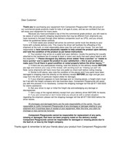 Component Playgrounds CH30-10 Installation Instructions Manual