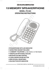 Durabrand PH-323 Operating Instructions Manual