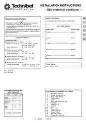 Technibel Climatisation MCA201R Installation Instructions Manual