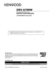 Kenwood DRV-A700W Instruction Manual