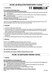 Velleman PS1306 Quick Start Manual
