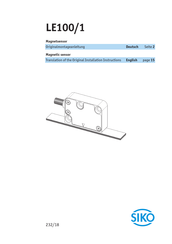 Siko LE100/1 Translation Of The Original Installation Instructions