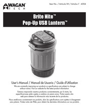 Wagan Brite Nite Pop-Up USB Lantern User Manual