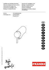 Franke F5LM Installation And Operating Instructions Manual