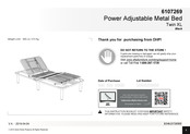 DHP Power Adjustable Metal Bed Instruction Booklet