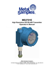 Metal Samples MS2701E Operator's Manual