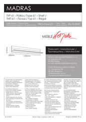 Meble Wojcik MADRAS PRO-016-6101 Manual