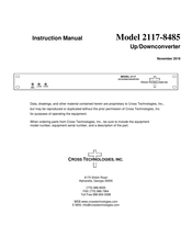 Cross Technologies 2117-8485 Instruction Manual