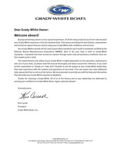 Grady-White Boats Canyon 306 Owner's Manual