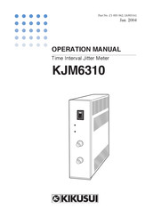 Kikusui KJM6310 Operation Manual