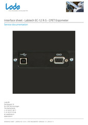 Lode Labtech EC-12 R-S Interface Sheet