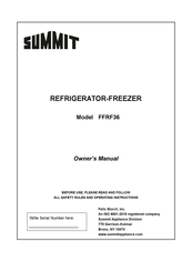 Summit FFRF36 Owner's Manual