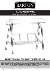 Barton HELICOPTER SWING 96196 Owner's Manual And Safety Instructions