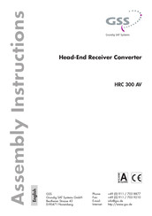 Gss HRC 300 AV Assembly Instructions Manual