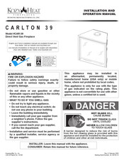 kozy heat CAR-39 Installation And Operation Manual