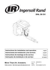 Ingersoll-Rand ENL 30 CV Instructions For Installation And Operation Manual