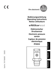 Ifm Efector 500 PF2652 Operating Instructions Manual