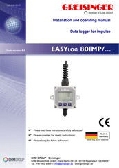 GHM GREISINGER EASYLOG 80IMP/S Installation And Operating Manual