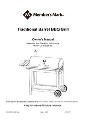 Member's Mark CG2036003-MM Owner's Manual