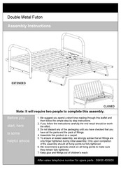 Argos Double Metal Futon 656/0898 Assembly Instructions Manual
