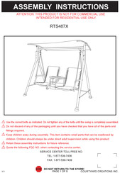 Courtyard Creations RTS487X Assembly Instructions Manual