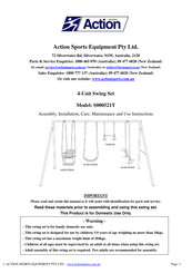 Action Sports S000521T Assembly, Installation, Care, Maintenance, And Use Instructions