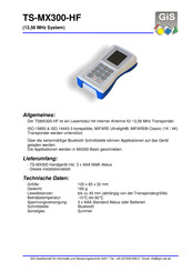 Gis TS-MX300-HF Quick Start Manual