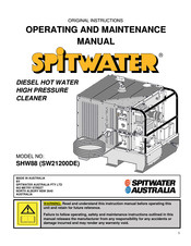 Spitwater SHW88 Operating And Maintenance Manual