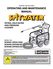 Spitwater SCWA61 Operating And Maintenance Manual