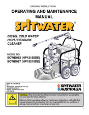 Spitwater SCWD062 Operating And Maintenance Manual