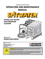 Spitwater SHW90 Operating And Maintenance Manual