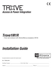 Altronix Trove1M1R Installation Manual