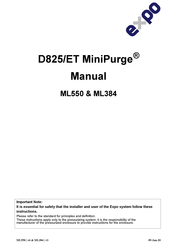 EXPO MiniPurge D825/ET Manual