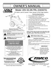Fimco Volt Edge 20V-30-2N-TRL Owner's Manual