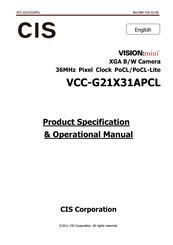 CIS Vision:mini VCC-G21X31APCL Product Specification & Operational Manual