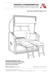 deVRIES PURE Baltic XL Instructions & Care