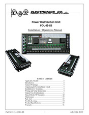 D&R ELECTRONICS PDU42-8S Installation & Operation Manual