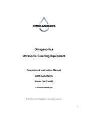 Omegasonics OMG-4030 Operation & Instruction Manual