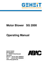 GEHEIT ABAC SG 2000 Operating Manual